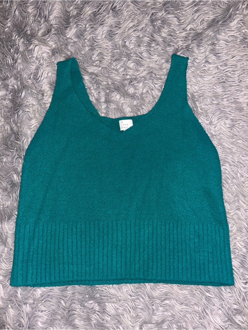 a new day Teal Knit Rib-Hem Tank